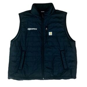 Carhartt Puffer Vest Rain Defender Mens 2XL Black Full Zip Up Relaxed *Logo